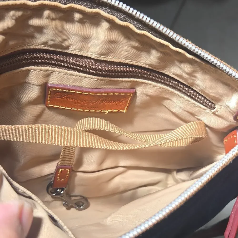 Dooney & Bourke Navy Crossbody Bag with Zip Closure Adjustable Strap Gold - Picture 10 of 12